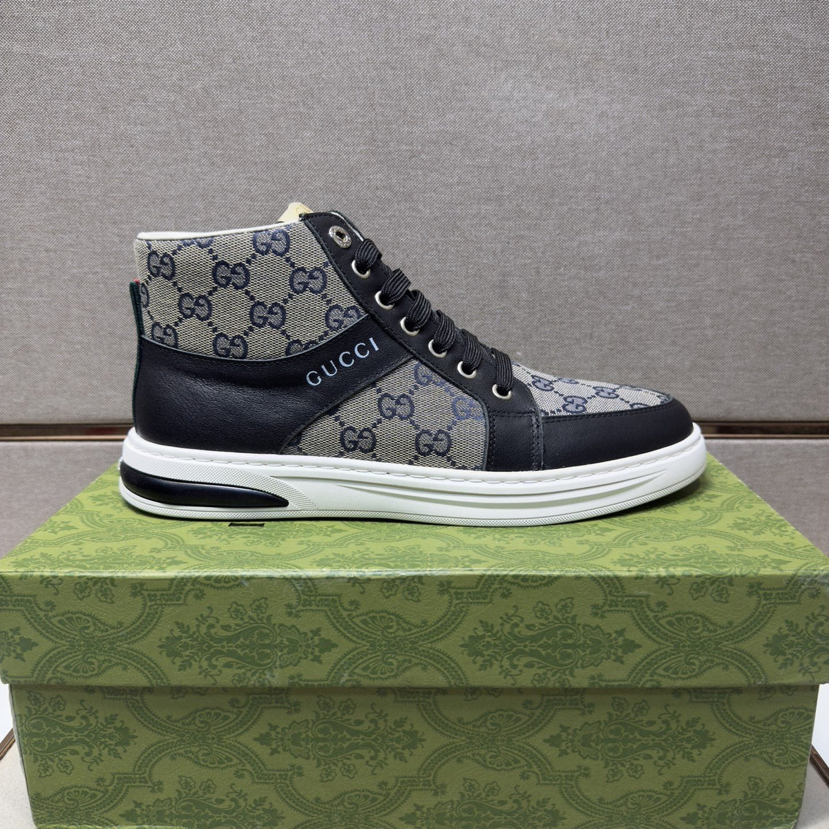Gucci Men's Patterned High-Top Sneakers — side