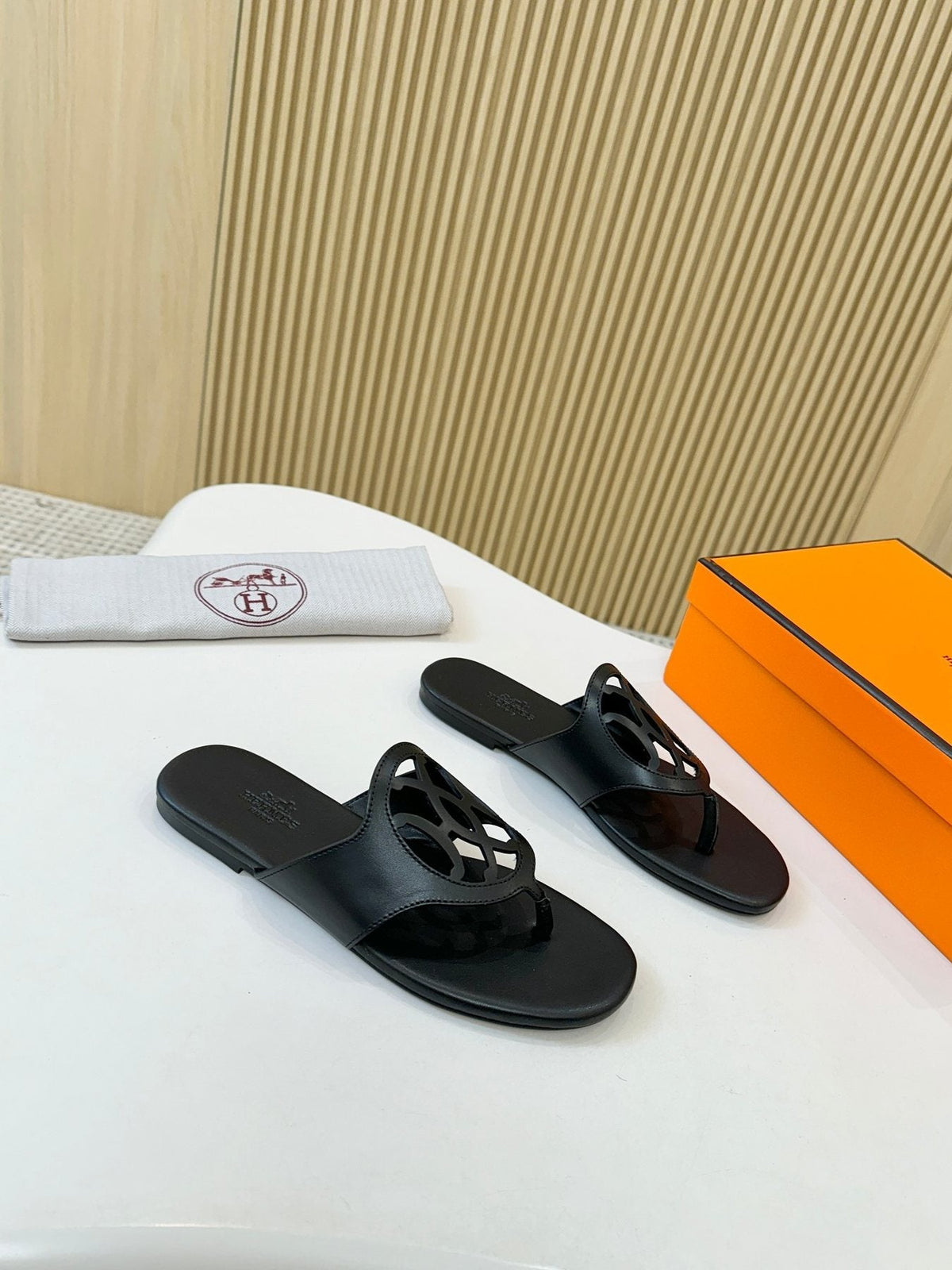 Hermès Cutout Strap Thong Sandals — side