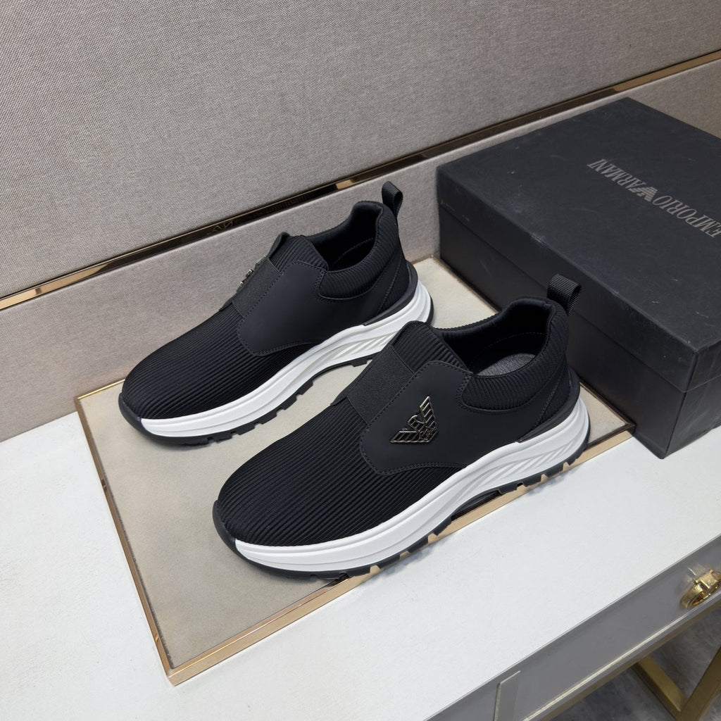 Armani Black Slip-On Sneakers — side