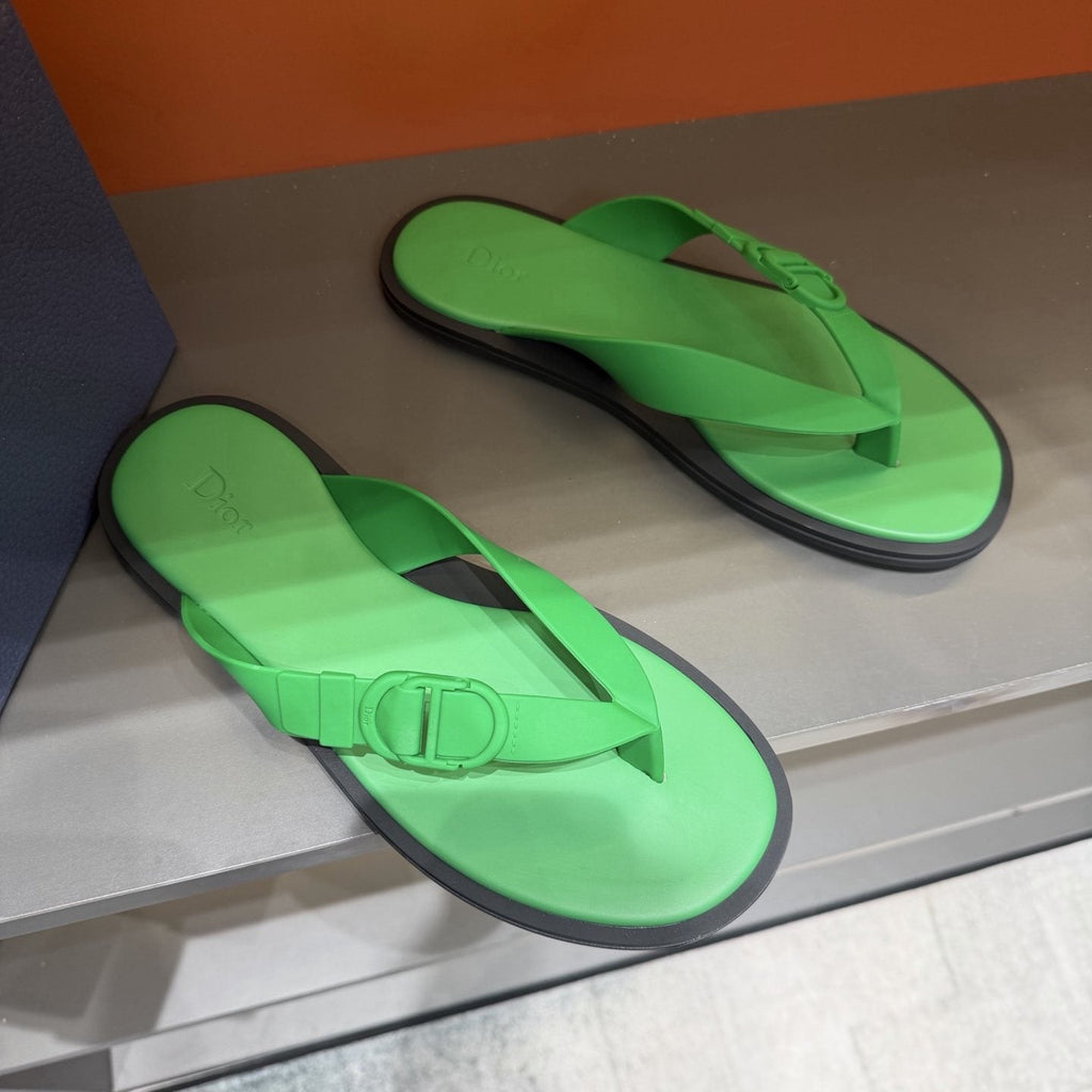 Dior Rivage Buckle Thong Sandals — front