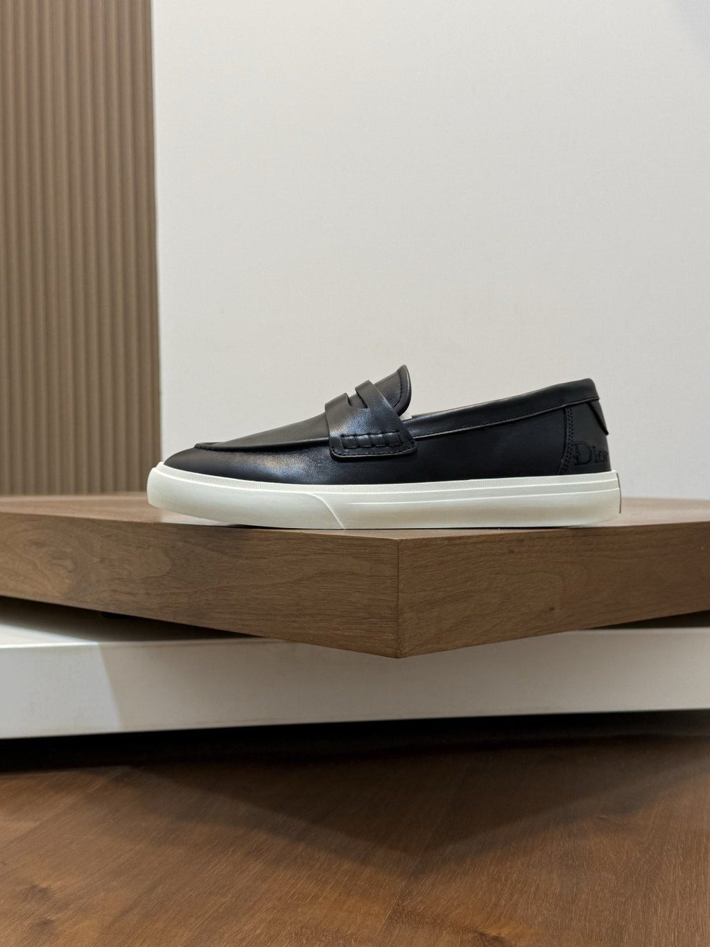 Dior Leather Strap Slip-On Shoes — side