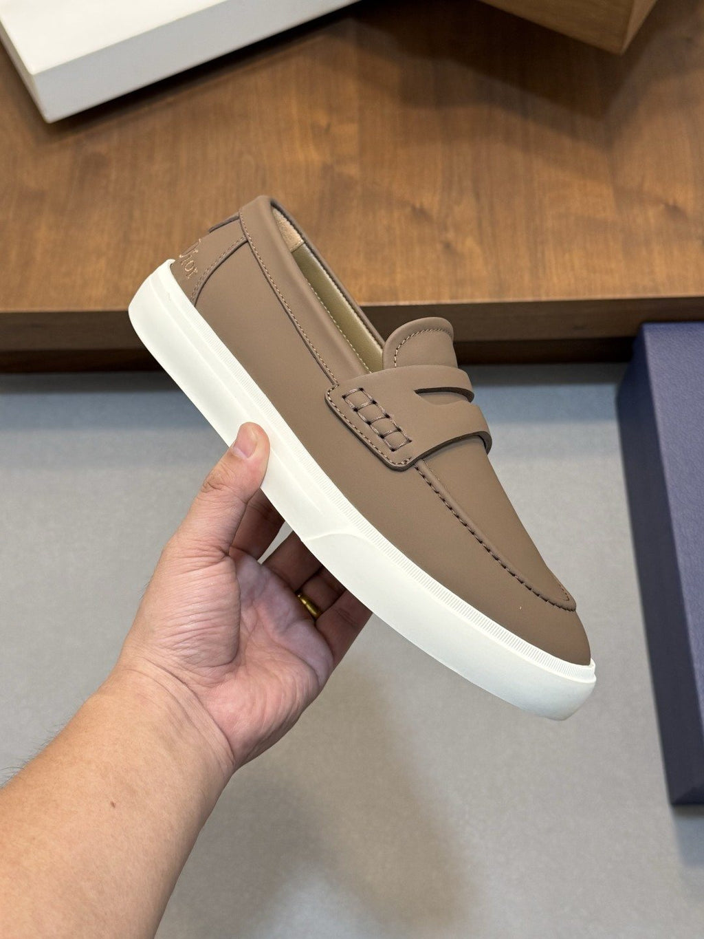 Dior Leather Strap Slip-On Shoes — model