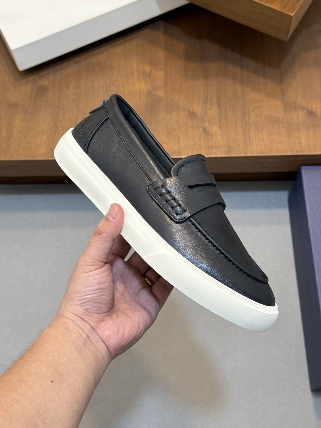 Dior Leather Strap Slip-On Shoes — model