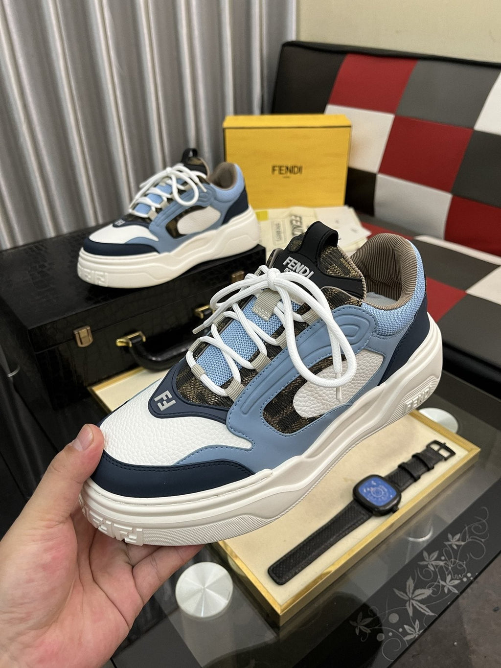 Fendi FD Match Paneled Sneakers — model