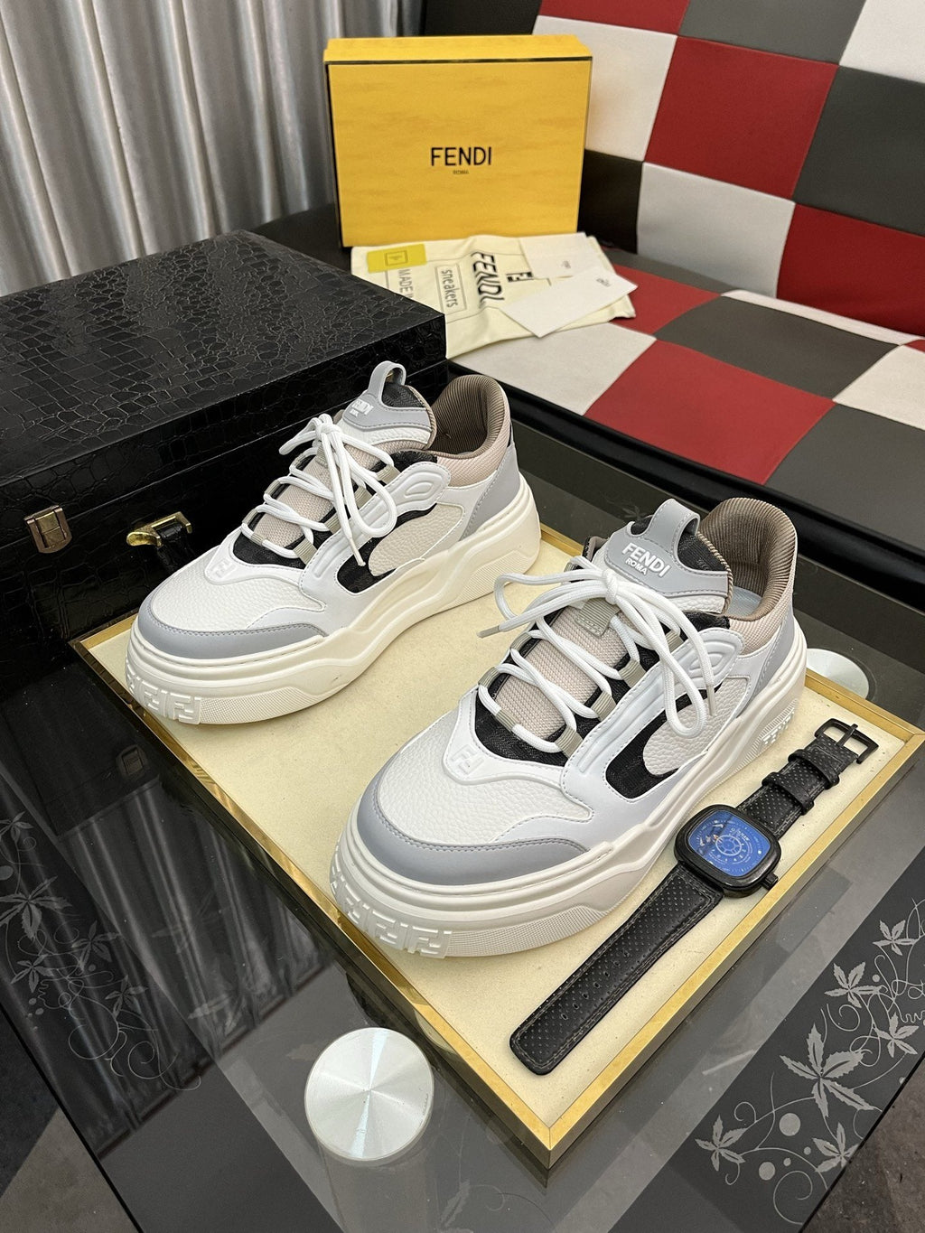 Fendi FD Match Paneled Sneakers — hero