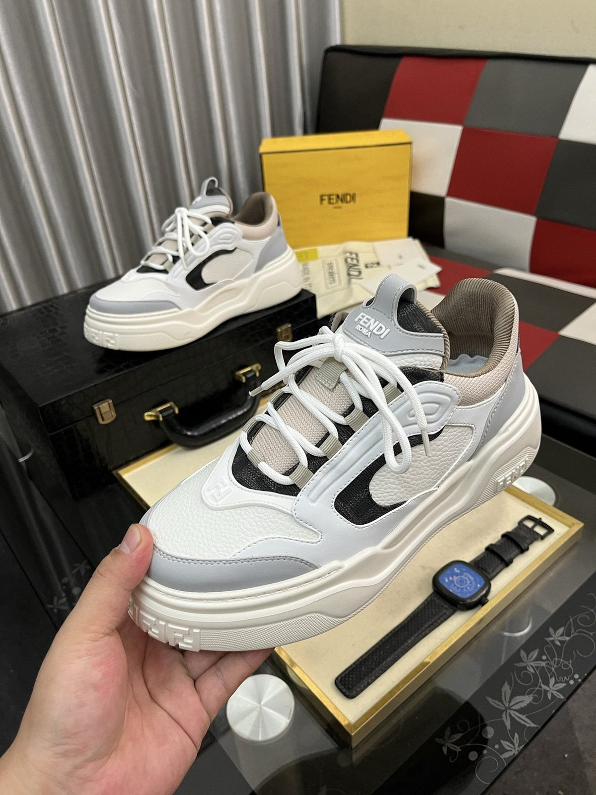 Fendi FD Match Paneled Sneakers — model