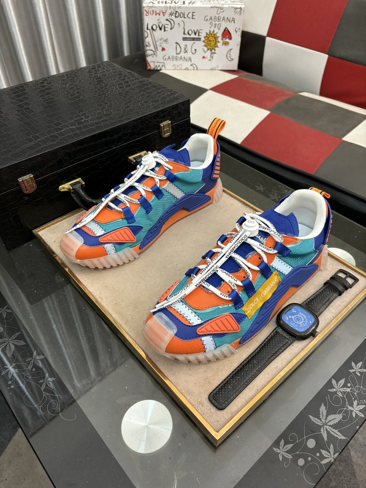 Dolce & Gabbana Colorblock Layered Sneakers — front