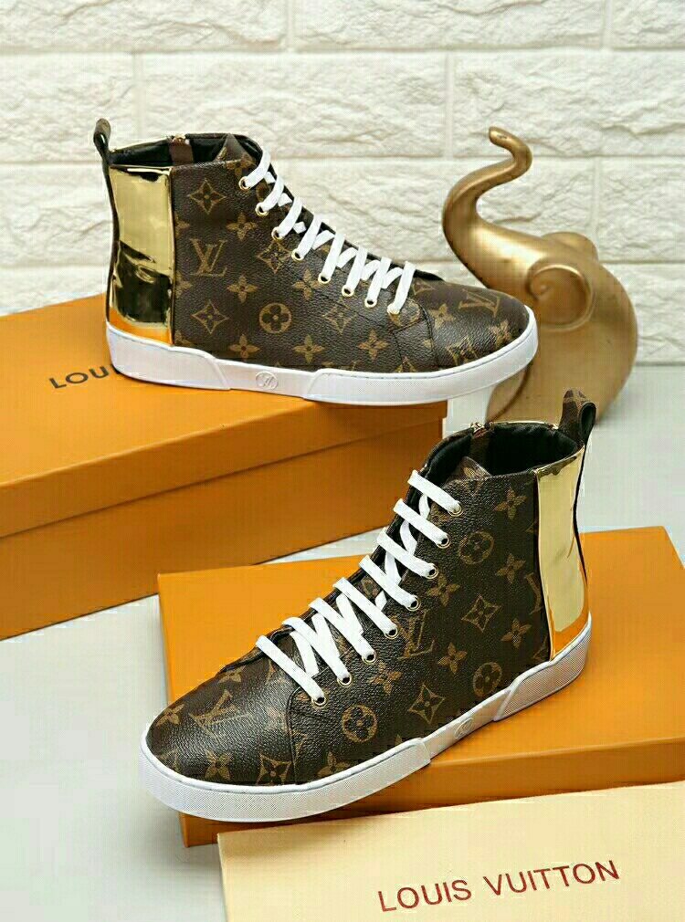 Louis Vuitton Monogram High-Top Sneakers — side