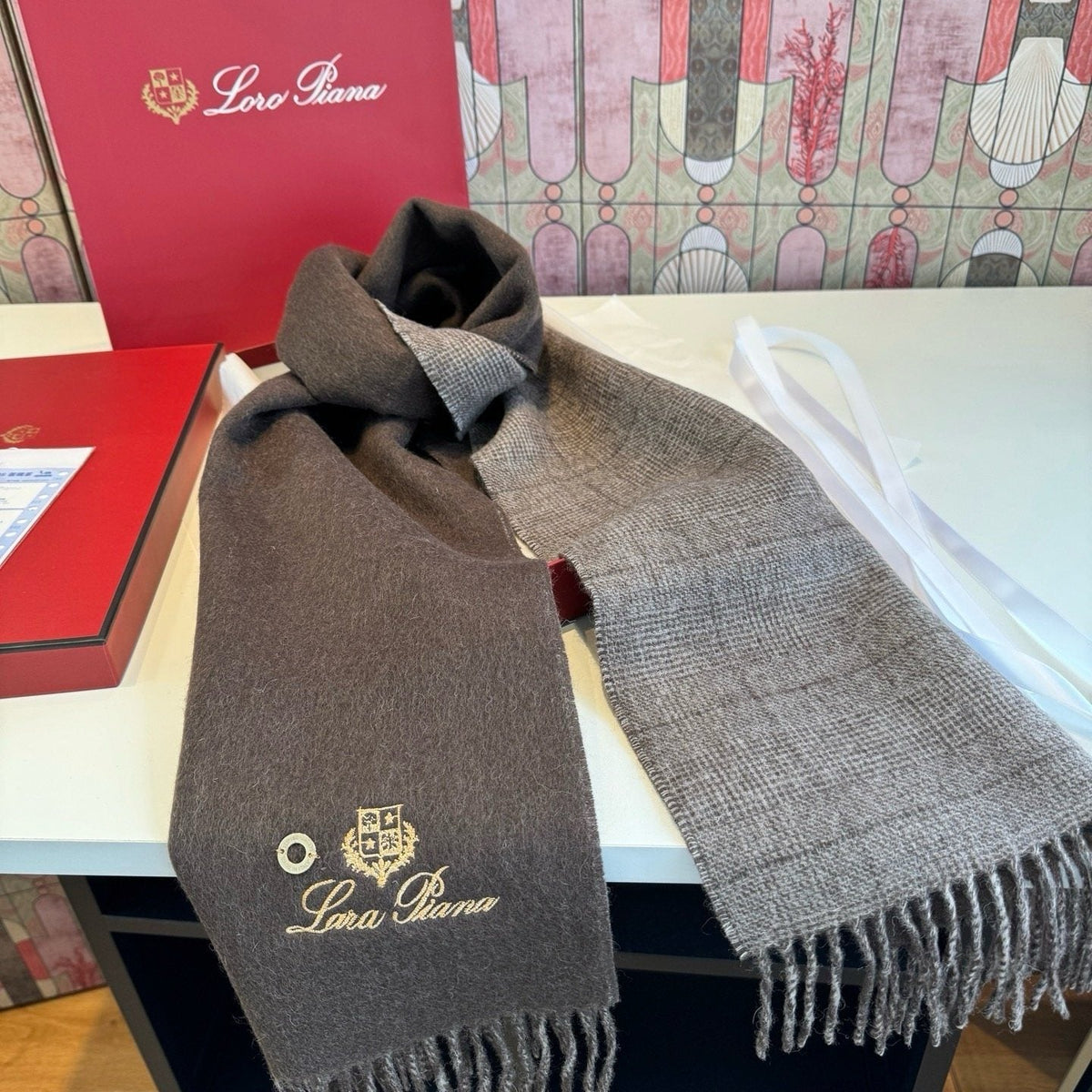 Loro Piana Reversible Fringed Scarf — front