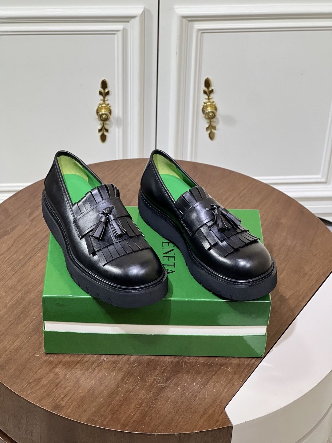 Bottega Veneta Men’s Tassel Lug Sole Loafers — hero