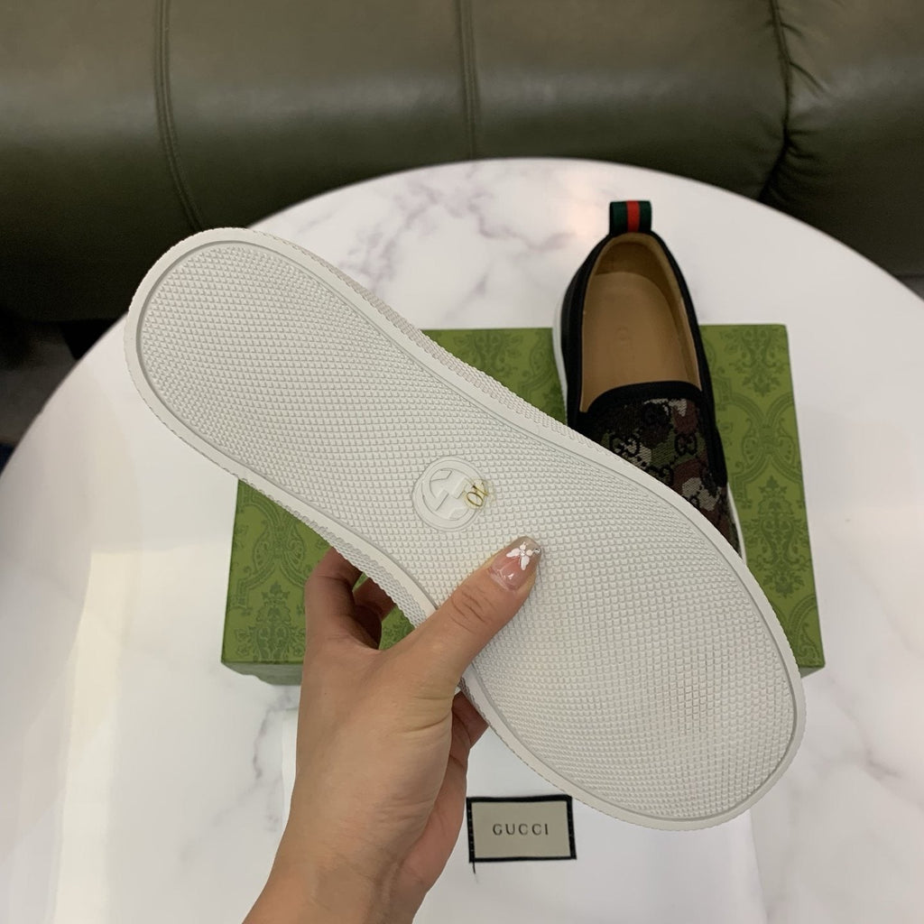Gucci Patterned Slip-On Sneakers — detail