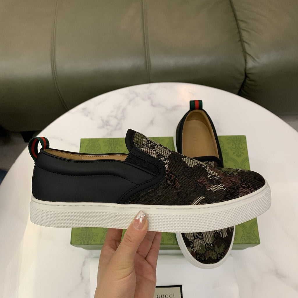 Gucci Patterned Slip-On Sneakers — side
