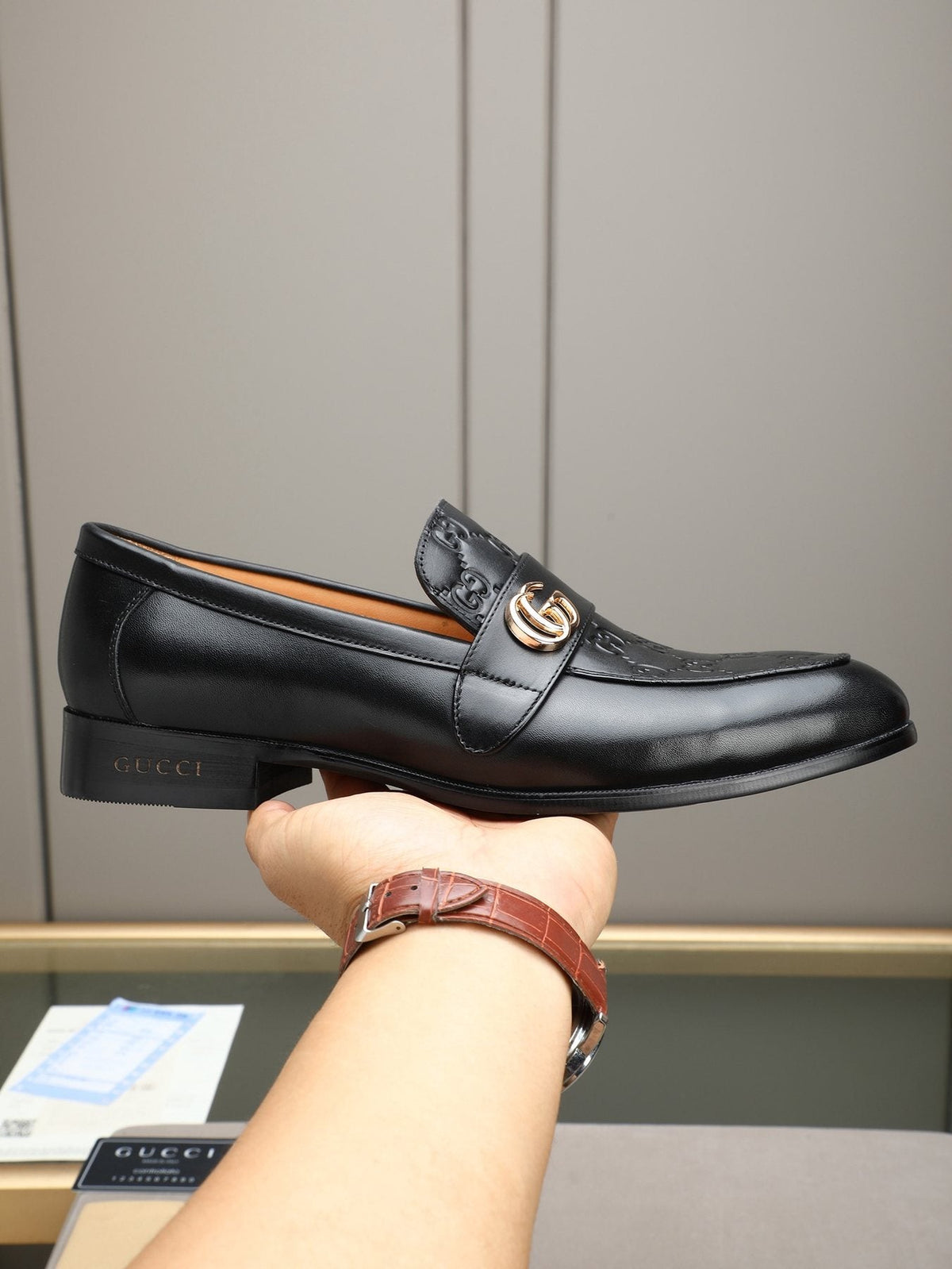 Gucci Black Logo Hardware Loafers — model