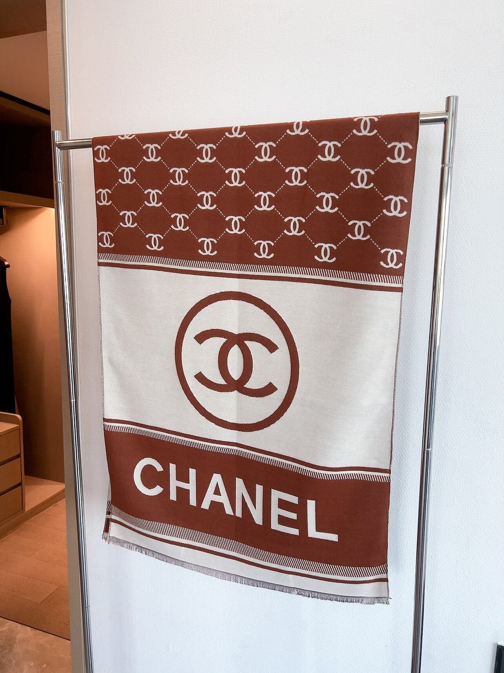 Chanel Logo Border Scarf — hero