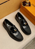 Louis Vuitton Black Leather Hardware Loafers — hero