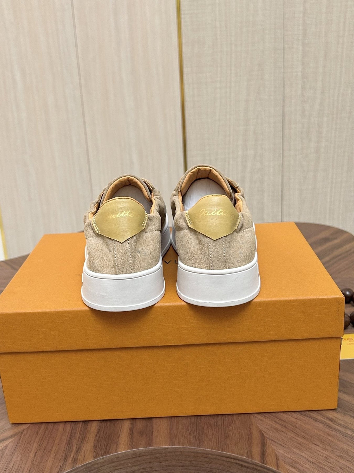 Louis Vuitton Brown Textured Low-Top Sneakers — back
