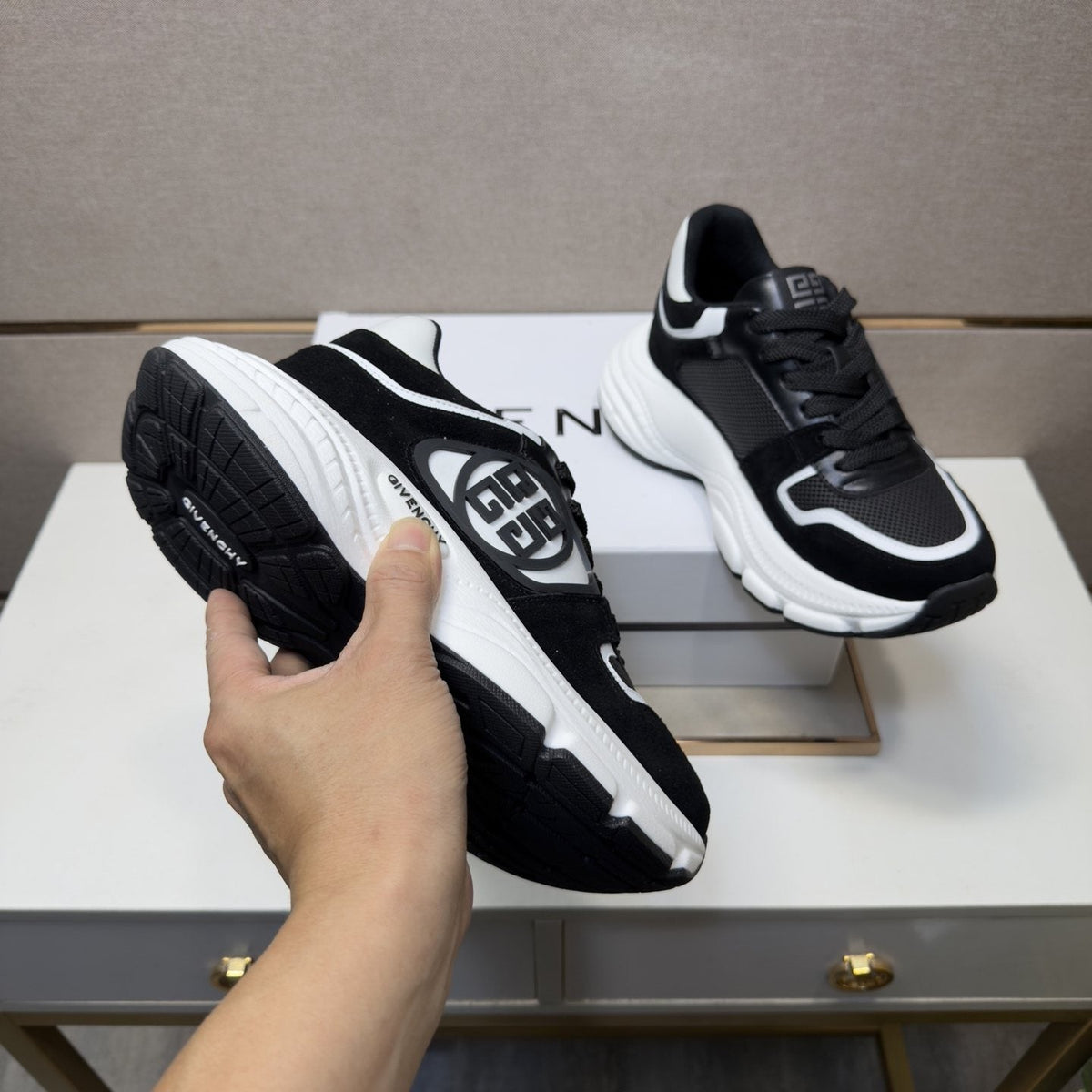 Givenchy Black and White Low-Top Sneakers — detail