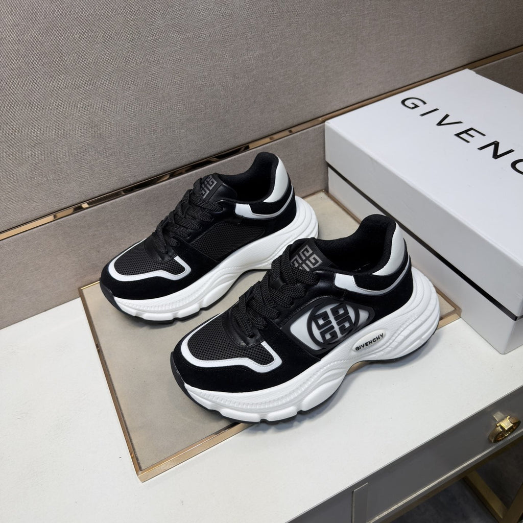 Givenchy Black and White Low-Top Sneakers — front