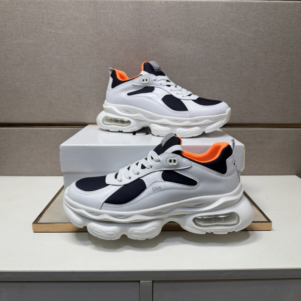 Dior Navy Blue, Black and Green Low-Top Sneakers — front