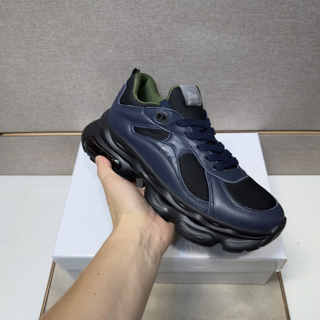 Dior Navy Blue, Black and Green Low-Top Sneakers — model