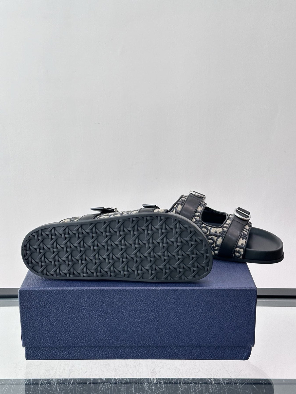 Dior Aqua Two-Strap Slide Sandals — detail