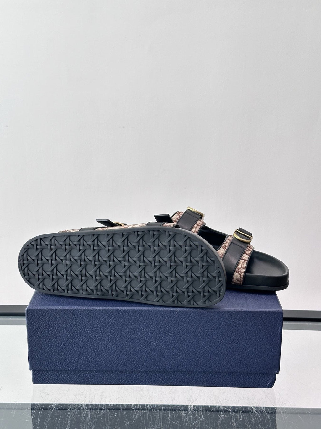 Dior Aqua Two-Strap Slide Sandals — detail