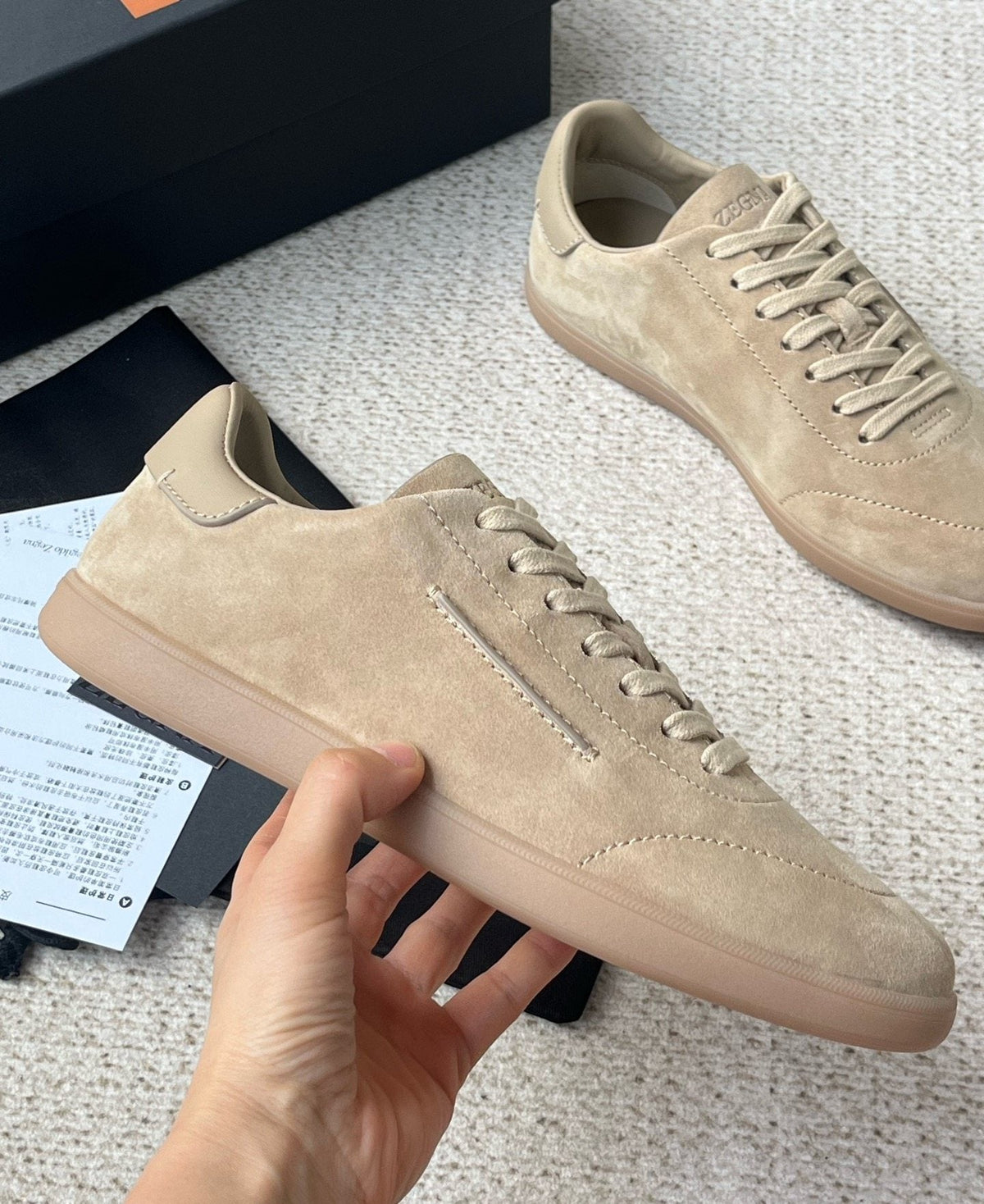 Zegna Triple Stitch Monte Low-Top Sneakers — model