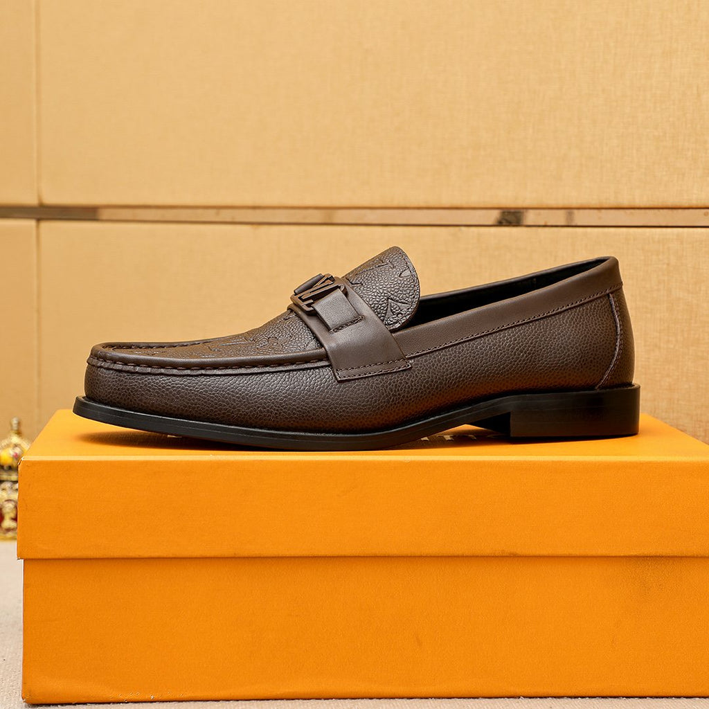 Louis Vuitton Textured Hardware Loafers — side