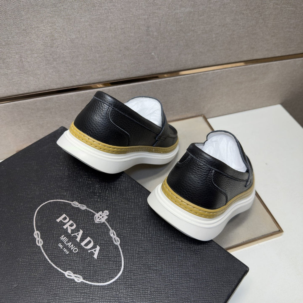 Prada Gold Accent Slip-On Loafers — back