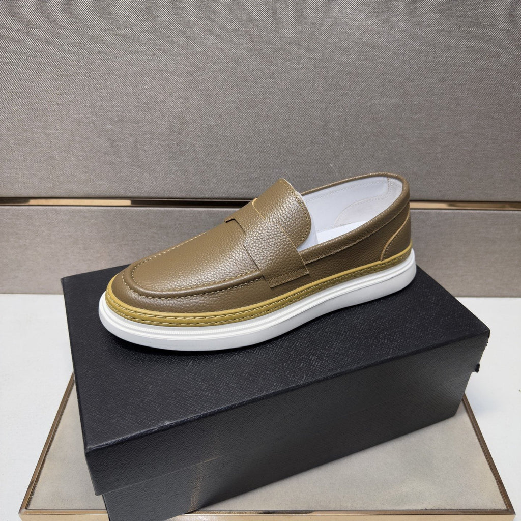 Prada Gold Accent Slip-On Loafers — front