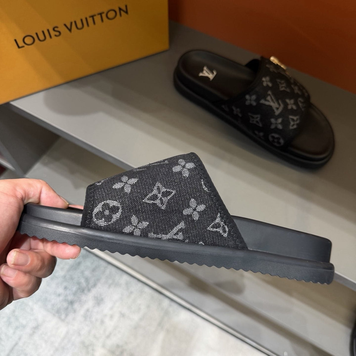 Louis Vuitton Monogram Zip Slide Sandals — side