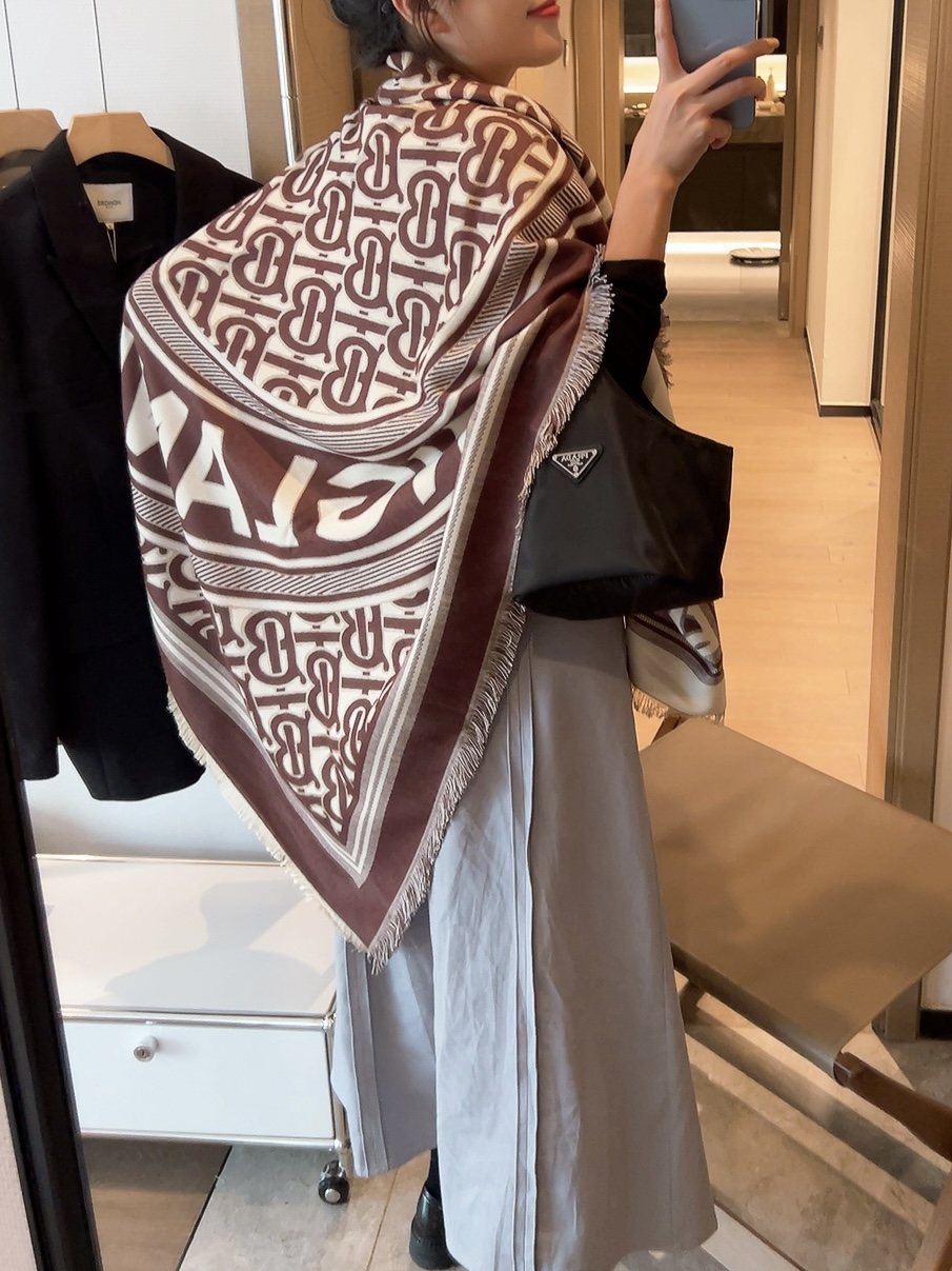 Burberry Graphic Square Scarf — model