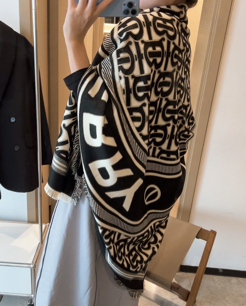 Burberry Graphic Square Scarf — model