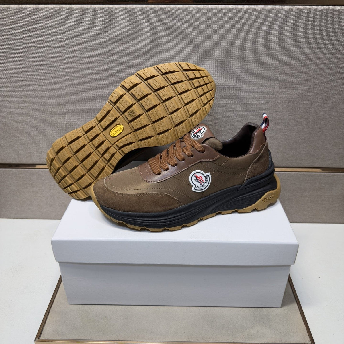 Moncler Low-Top Panel Sneakers — detail