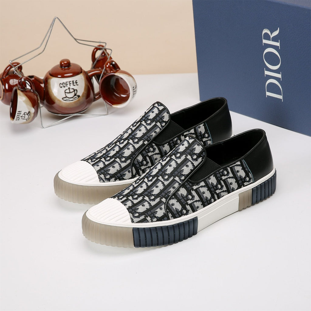 Dior Patterned Slip-On Sneakers — side