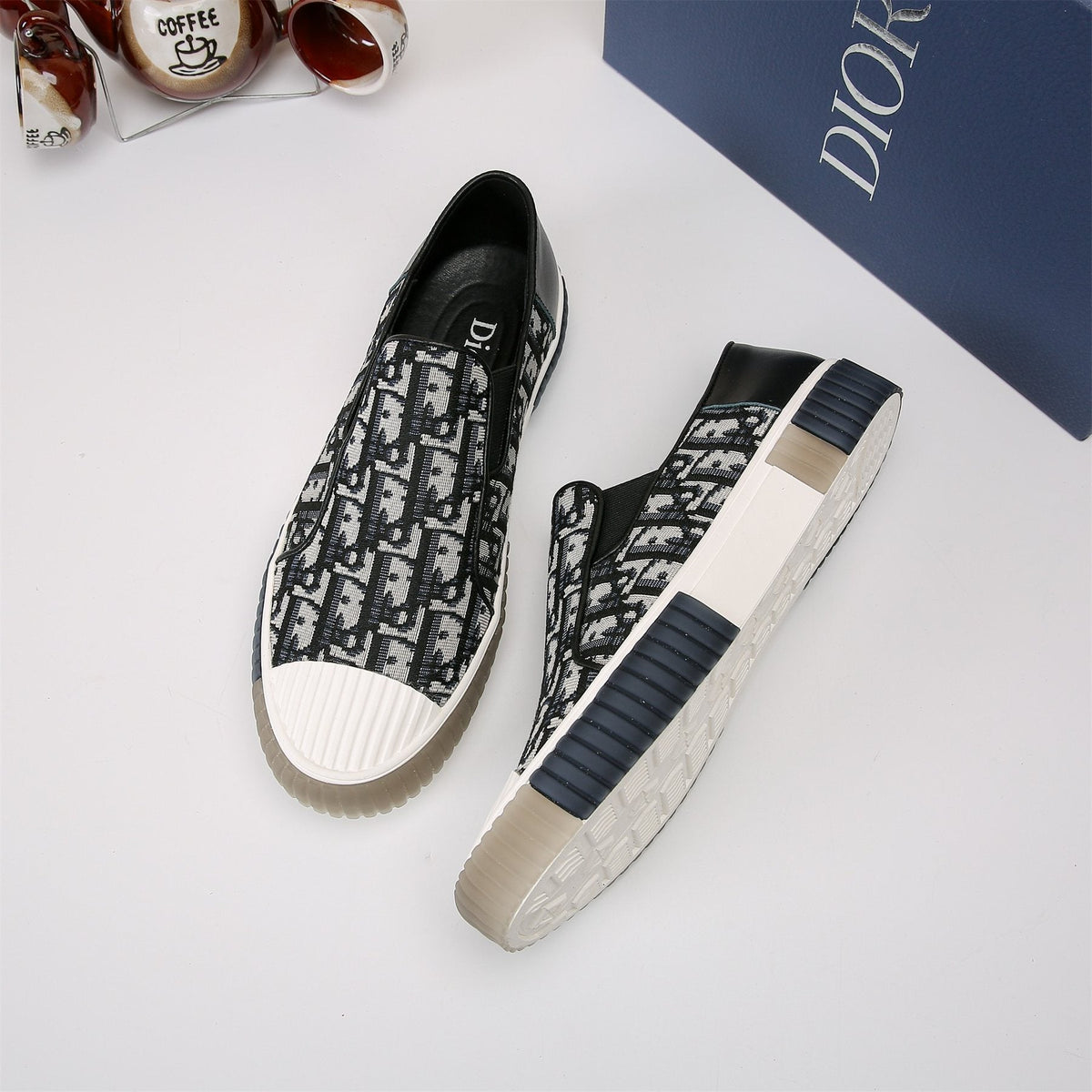 Dior Patterned Slip-On Sneakers — side