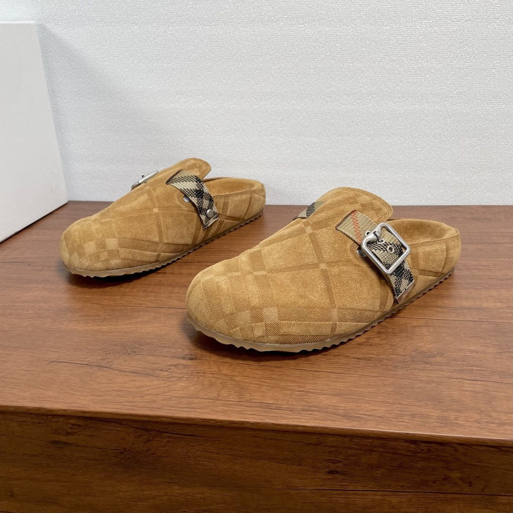 Burberry Men's Patterned Slip-On Sandals — front