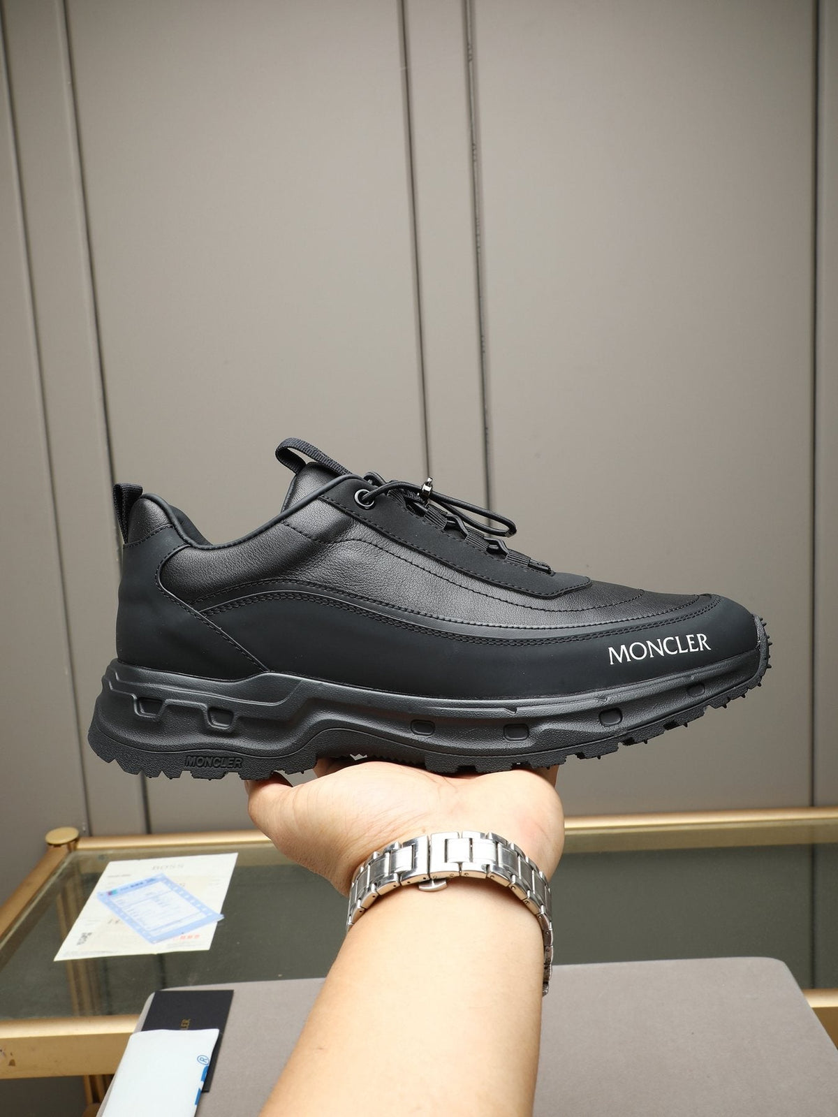 Moncler Chunky-Sole Lace-Up Sneakers — model
