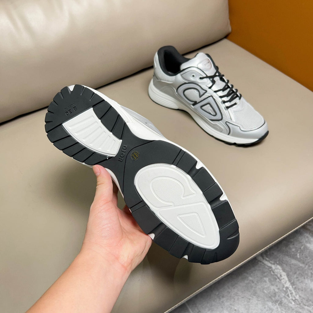 Dior Light Gray and Silver Sneakers — detail