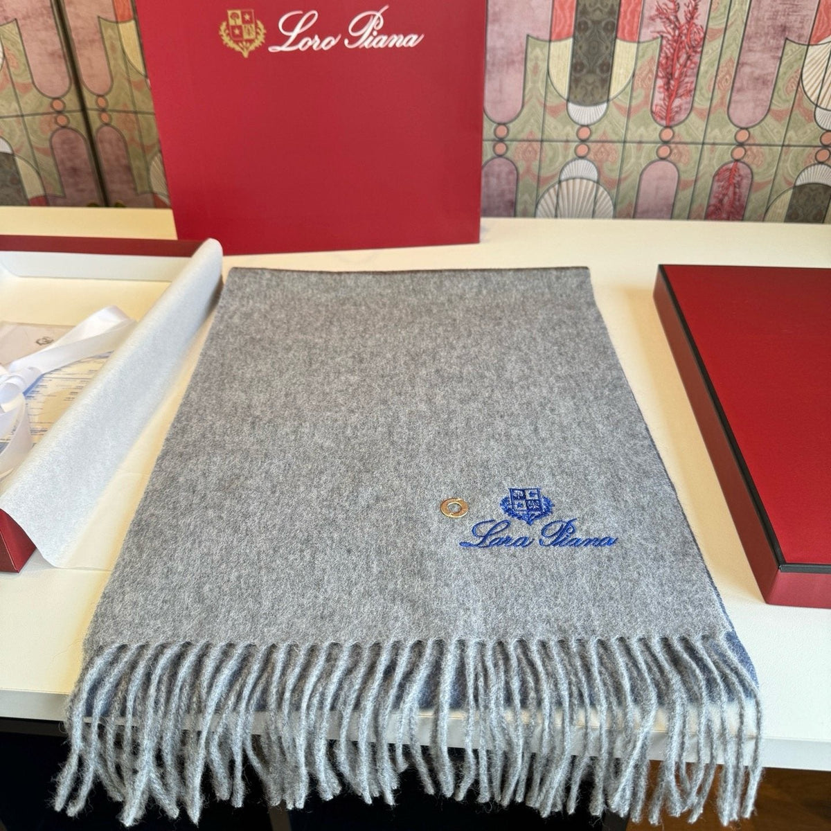 Loro Piana Reversible Fringed Scarf — front