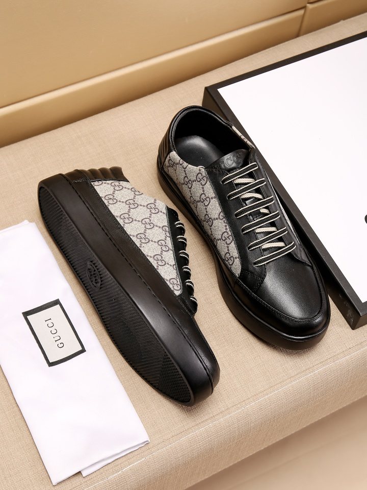 Gucci Monogram Panel Low-Top Sneakers — model