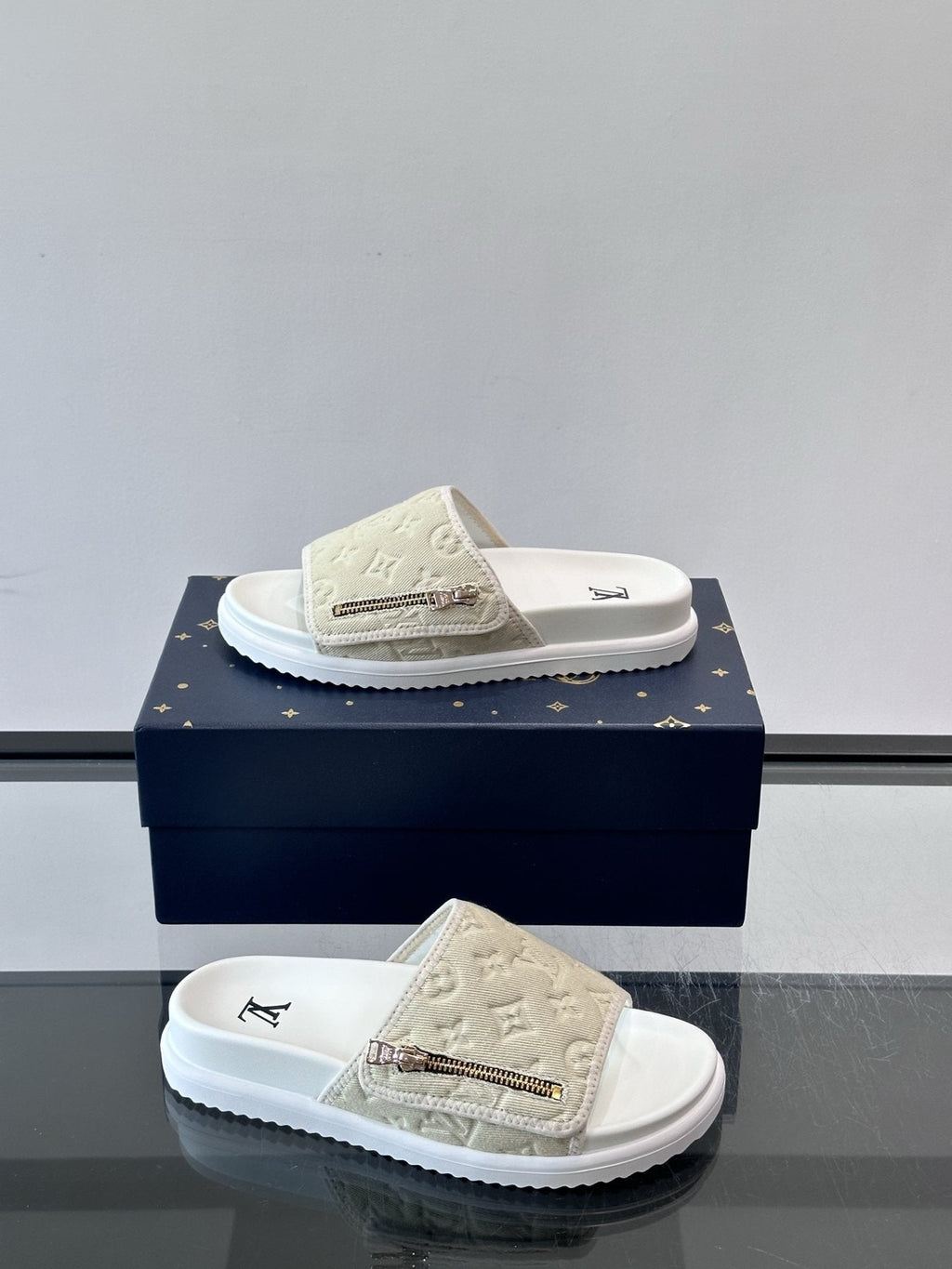 Louis Vuitton Embossed Strap Slide Sandals — side