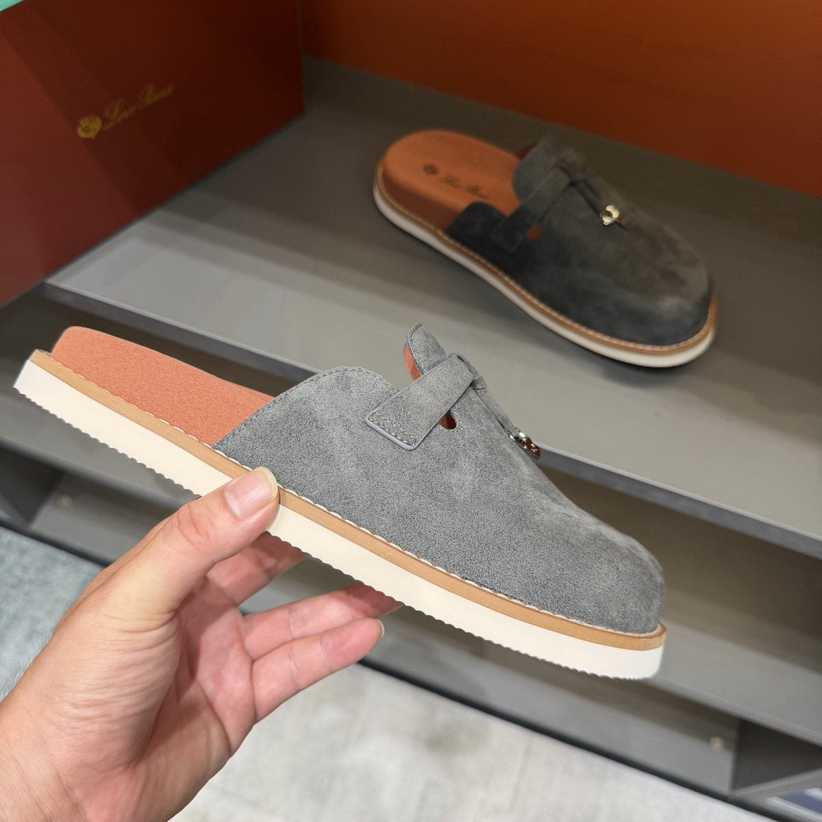 Camel Tan Backless Mule Loafers — side