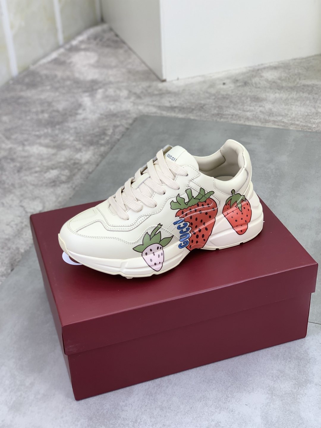 Gucci Strawberry Graphic Chunky Sneakers — side