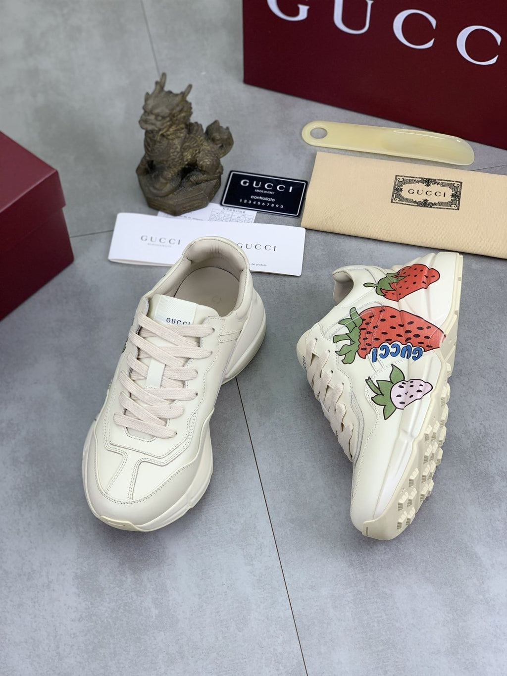 Gucci Strawberry Graphic Chunky Sneakers — front