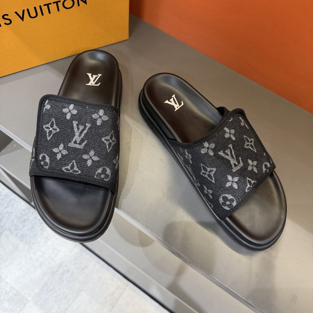 Louis Vuitton Monogram Strap Slide Sandals — side