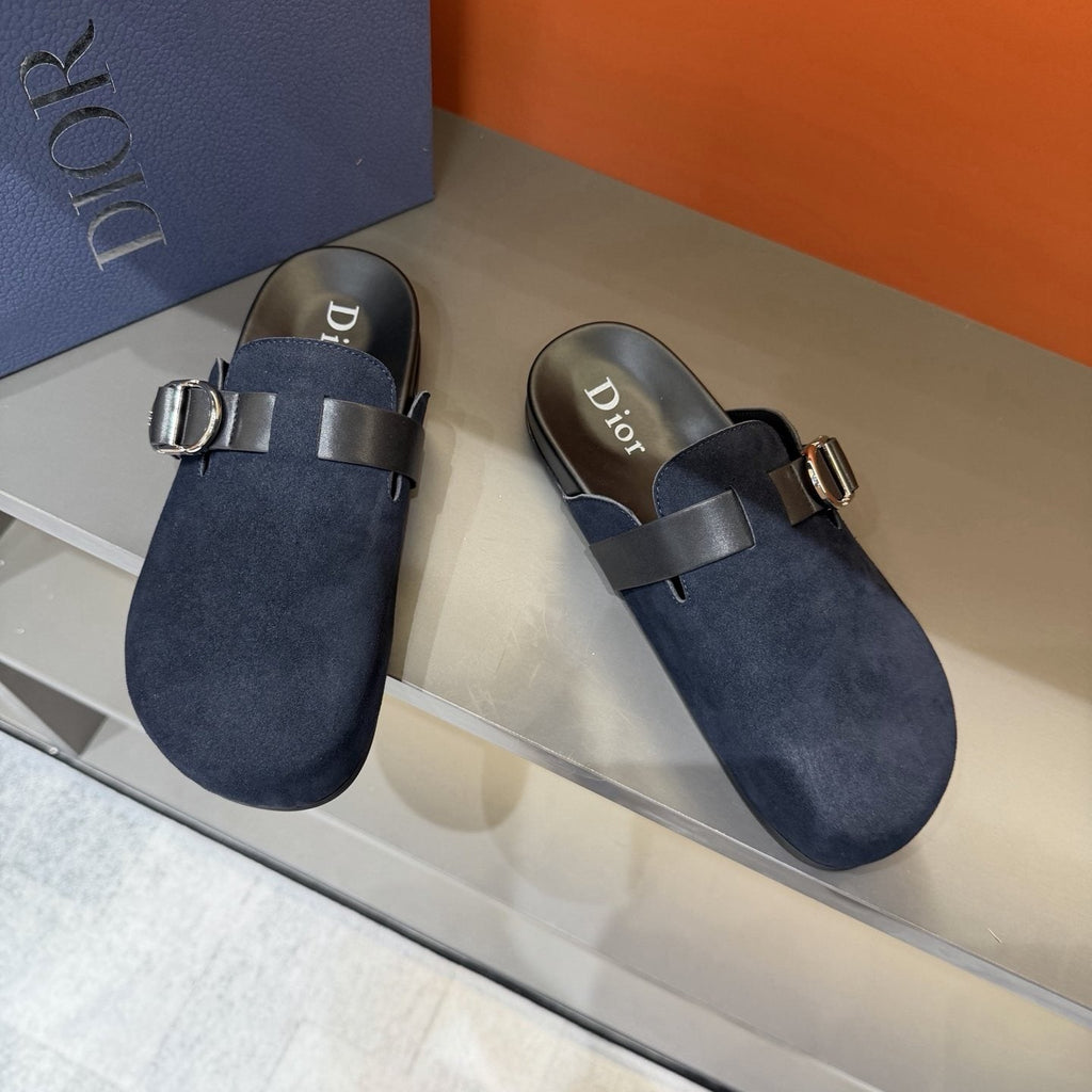 Dior Buckle-Strap Mule Sandals — front