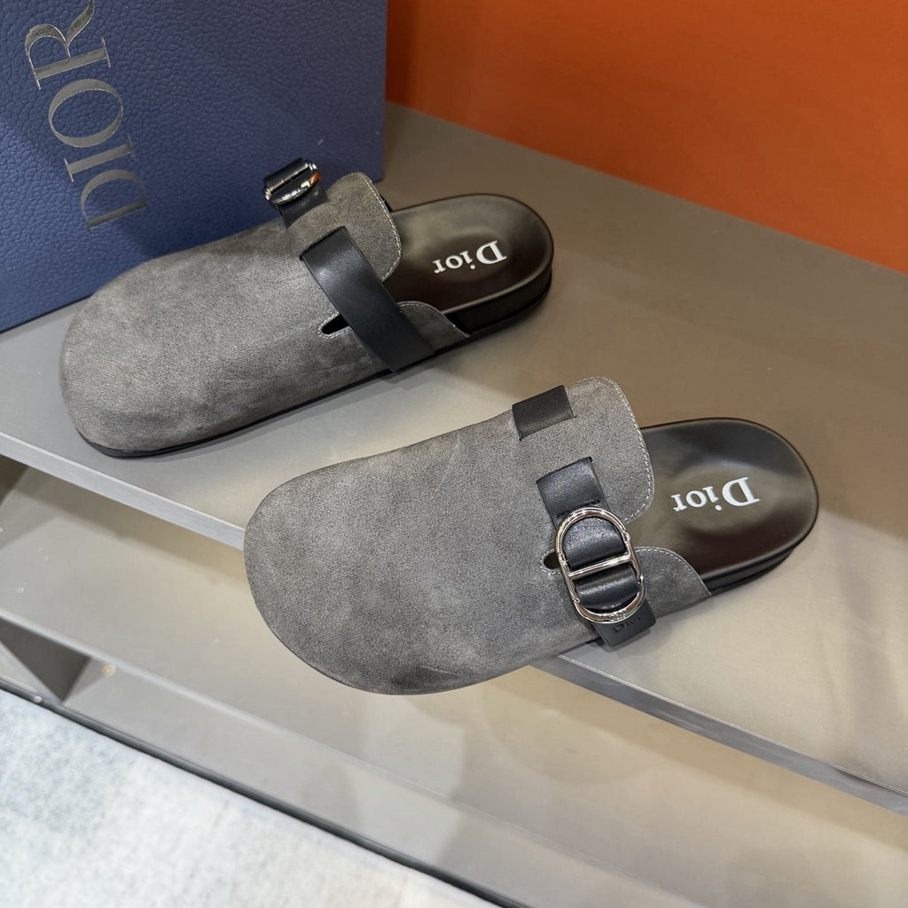 Dior Buckle-Strap Mule Sandals — front