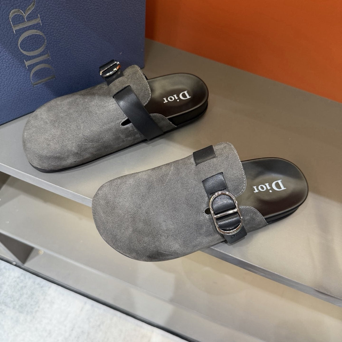 Dior Buckle-Strap Mule Sandals — front