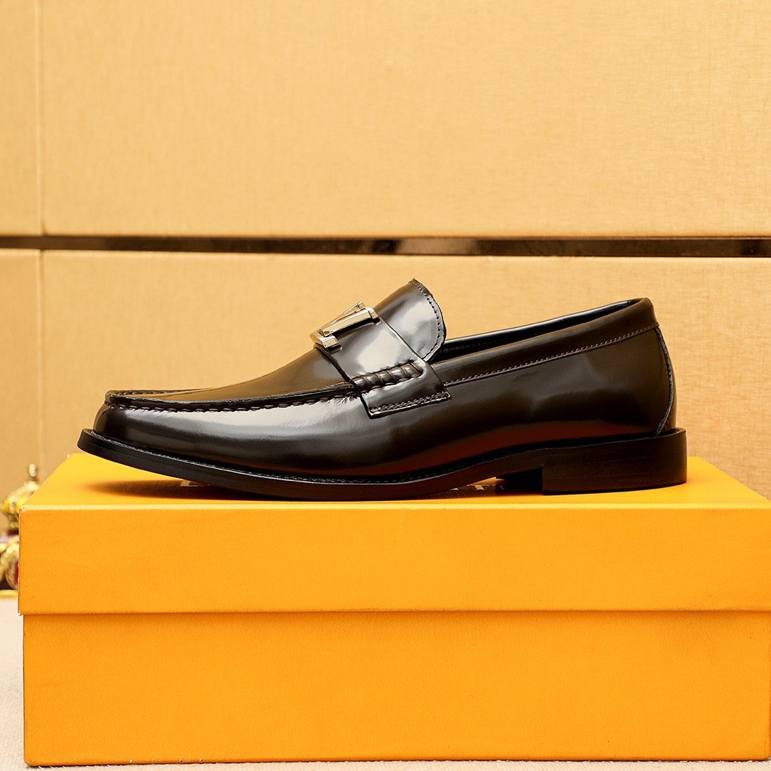 Louis Vuitton Polished Leather Loafers — side
